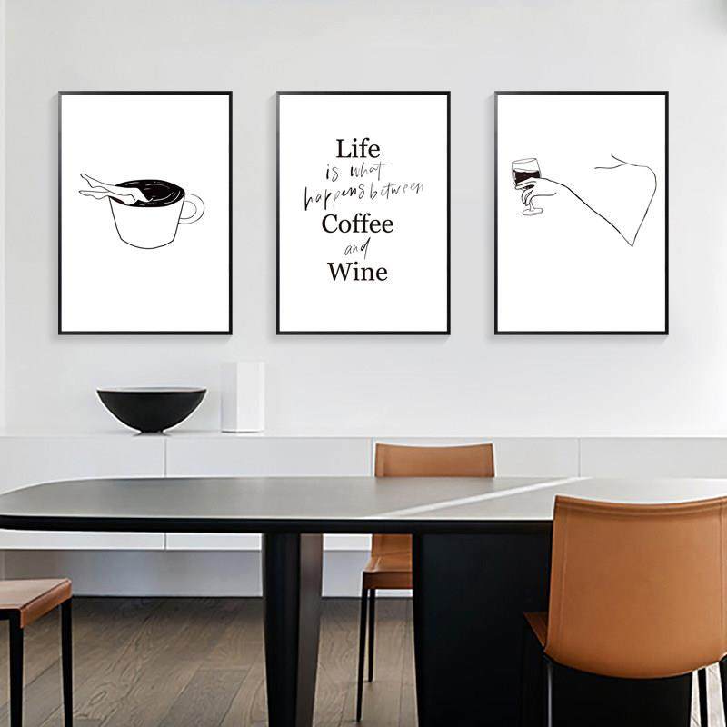 北欧小众挂画咖啡厅餐厅酒吧墙画卧室落地黑白线条人物抽象装饰画,淘宝优惠券,粉丝福利购,淘宝优惠卷
