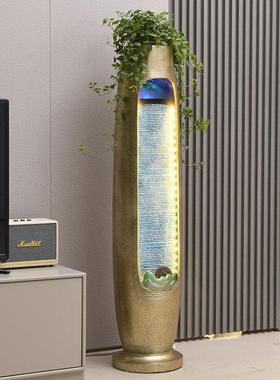 简约水幕墙流水摆件循环水景观客厅办公室招财风水轮乔迁开 业礼