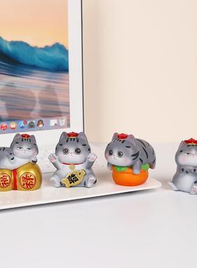 车载摆件小猫咪汽车内饰用品可爱中控台车机装饰礼物男女2025新款