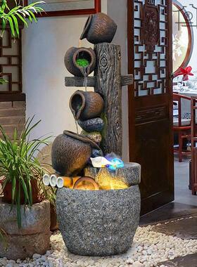 假山流水摆件循环水客厅阳台招财喷泉风水轮庭院水景布置鱼池装饰