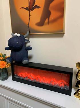 ins氛围摆件简约小夜灯客厅桌面摆件房间装饰品民宿燃烧壁炉火焰