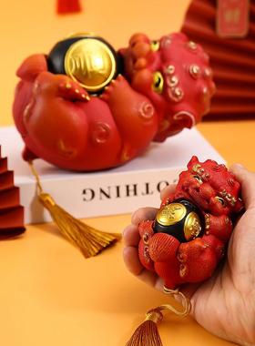 狮来运转新中式创意石狮子玄关摆件镇宅醒狮乔迁客厅桌面装饰礼品