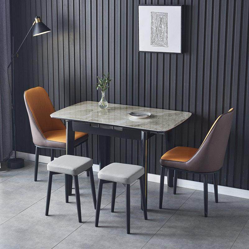 岩板餐桌椅组合现代简约轻奢折叠伸缩实木饭桌带电磁炉家用小户型,淘宝优惠券,粉丝福利购,淘宝优惠卷