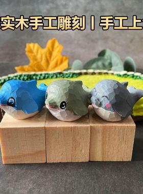 神工巧匠丨海豚木雕纯实木手工雕刻桌面摆件创意挂件家居小饰品