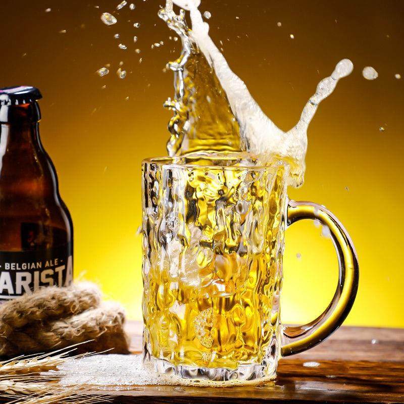 欧式家用水晶玻璃大号啤酒杯扎啤杯茶杯水杯带把加厚耐热耐家用杯,淘宝优惠券,粉丝福利购,淘宝优惠卷