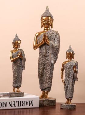 泰式风格装饰工艺品禅意泰国释迦牟尼佛像摆件酒店餐厅会所软装