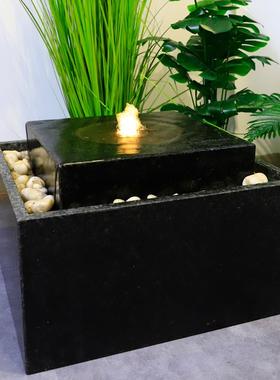 流水摆件不锈钢喷泉庭院装饰石材水景小品简约养鱼池水系阳台送礼