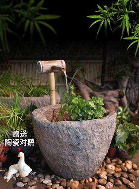 庭院覆古流水摆件循环水景观客厅落地假山鱼池喷泉民宿造景装饰品