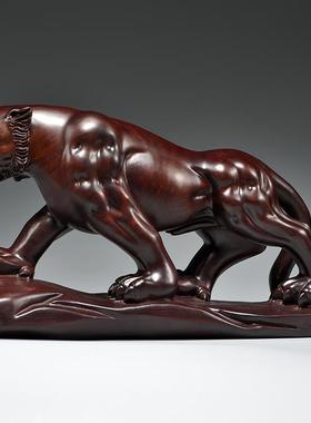 虎摆啸山河老虎件办实木客厅公室开业礼品装饰FJR00117生虎肖虎上