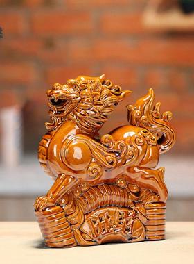 博艺萱陶瓷貔貅摆件家居客厅办公室开业开店装饰礼品招财手工摆件