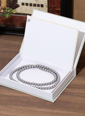 麻布烫金开 口盒可收纳装饰书盒磁吸套盒装饰品假书摆件样板间道