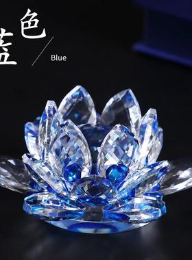 戴玉堂水晶莲花七彩佛前供花供佛观音佛像佛堂荷花供奉家用小摆件