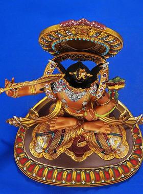 王师兄藏式文殊菩萨尼泊尔纯铜做旧客厅精工佛台供奉摆件像家用