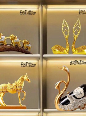 创意情侣天鹅摆件k红酒玄关欧式葡萄酒瓶架客厅家居酒柜装饰品礼