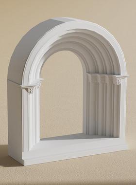 罗马建筑拱门浅浮雕石膏立体艺术品家居摆件北欧饰品桌面布景拍照