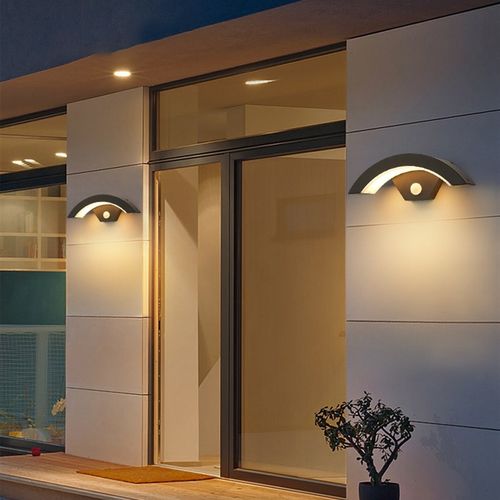 刻为户外壁灯防水楼梯过道简v约外墙感应庭院阳台露台灯室外墙壁 - 图1