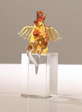 轻奢琉璃艺术动物摆件现代客厅办公室书房装饰乔迁书桌工艺品礼品