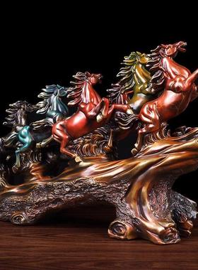 纯铜八骏雄风摆件马到成功家居客厅酒柜办公室装饰品乔迁新居送礼
