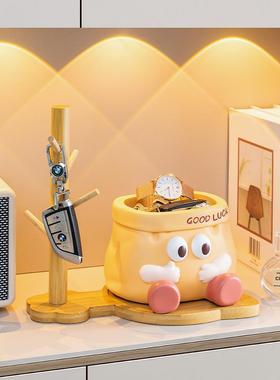 入户玄关趣味纸袋钥匙收纳摆件电视柜酒柜家居桌面装饰品乔迁礼物