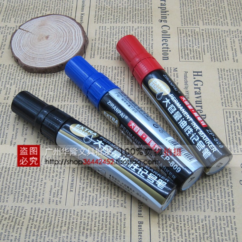 记号笔 超大容量型油性大头笔 可加墨水物流笔 黑 蓝 红 三色 - 图1