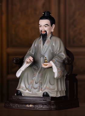 陶瓷莽仙太爷太奶神像供奉摆件