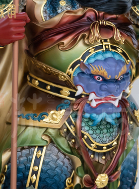 铜古彩关公武财神家用供奉摆件