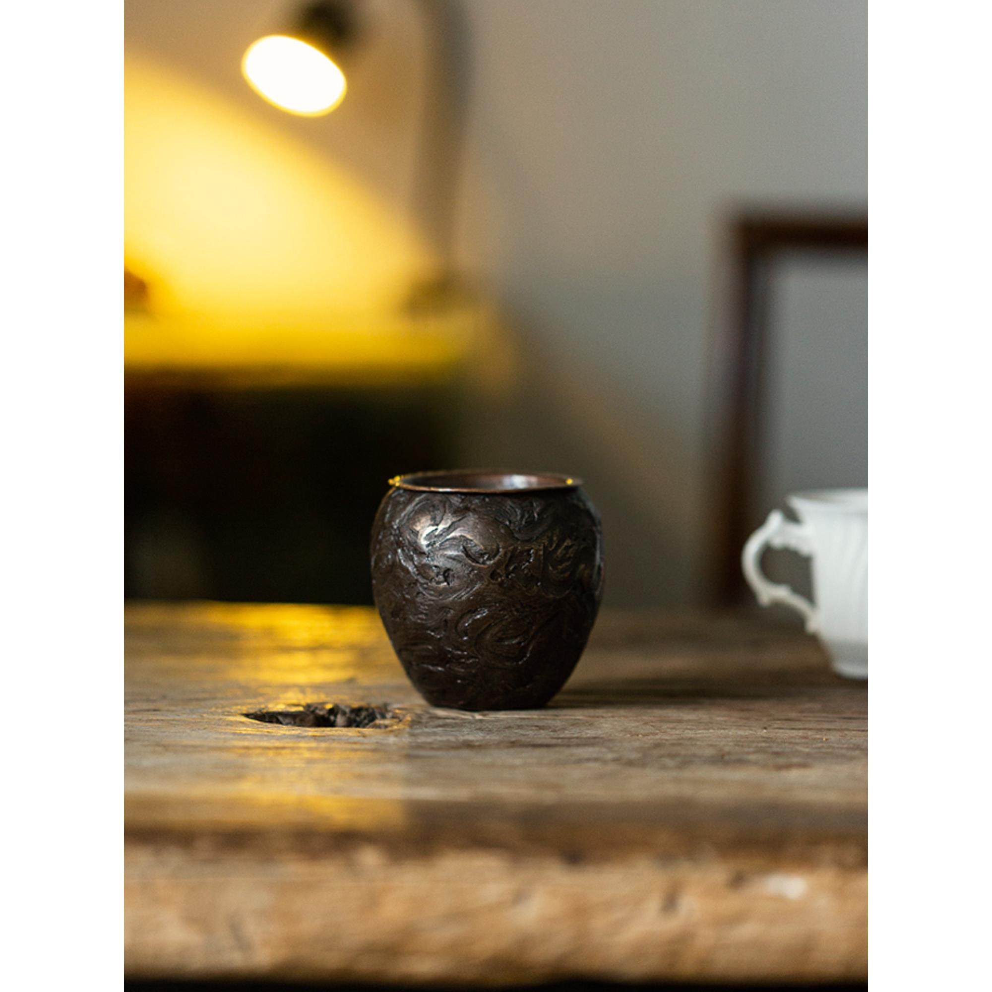 米白漆建水纯手工天然漆器茶具洗小铜轮胎水碗茶渣罐中国茶道,淘宝优惠券,粉丝福利购,淘宝优惠卷