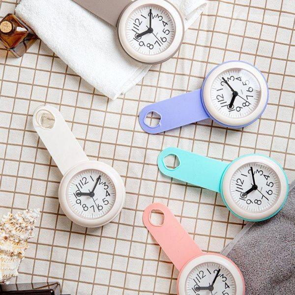 北欧简约浴室钟厨房防水静音家用吸盘钟表挂墙创意个性迷你小挂钟,淘宝优惠券,粉丝福利购,淘宝优惠卷