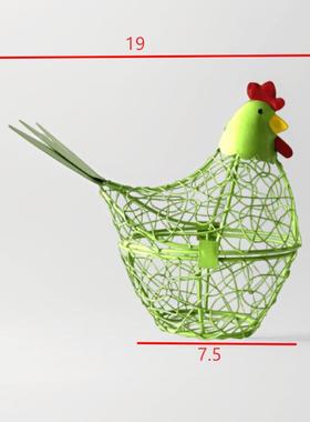 铁线厨房摆件 厨房鸡蛋篮装饰家居工艺品 可闭合粉色绿色铁艺风灯