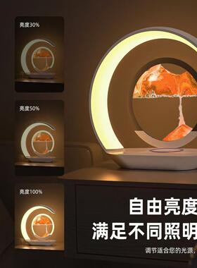 流沙画无线充电装饰夜灯创意沙漏客厅卧室灯豪华家装生日礼物