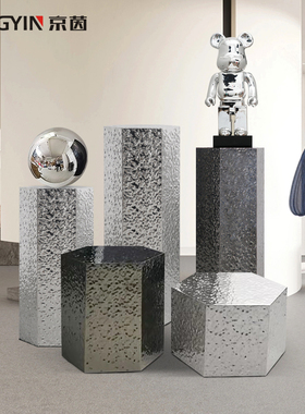 展厅艺术展示架样板房店铺装饰品底座基座摆台不锈钢雕塑落地摆件