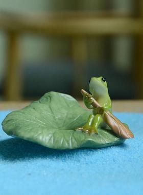 真自在创意马桶青蛙摆件树脂动物解压办公桌面装饰治愈系个性礼物