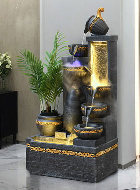 简约流水喷泉摆件创n意家居客厅落地鱼池景观阳台户外现代加湿器