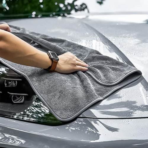 小辫子收水双面吸水怪兽毛巾蝌蚪布加厚擦车布洗车汽车专用抹布 - 图1