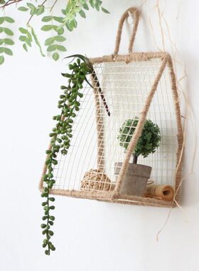 觅点 手工铁线编织艺术壁挂创意装饰摆件桌面小物件收纳框杂货