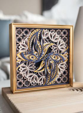 梯木叠雕创意玄关装饰小摆件轻奢高档客厅工艺礼品摆饰乔迁礼品开