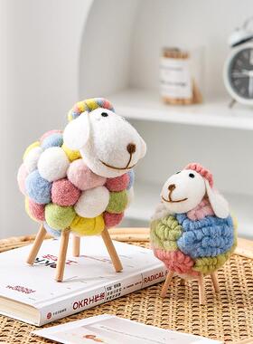 ins北欧家居女生房间卧室装饰品绵羊摆件客厅玄关创意桌面小摆设