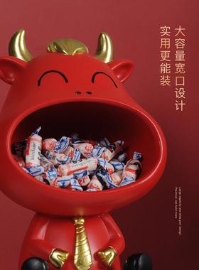 简约创意牛摆件玄关钥匙收纳招财家居电视柜客厅装饰乔迁结婚礼物