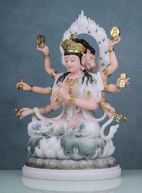 康盛斗姆元君神像汉白玉斗母斗姥星君九皇斗姆中式家用供奉摆件