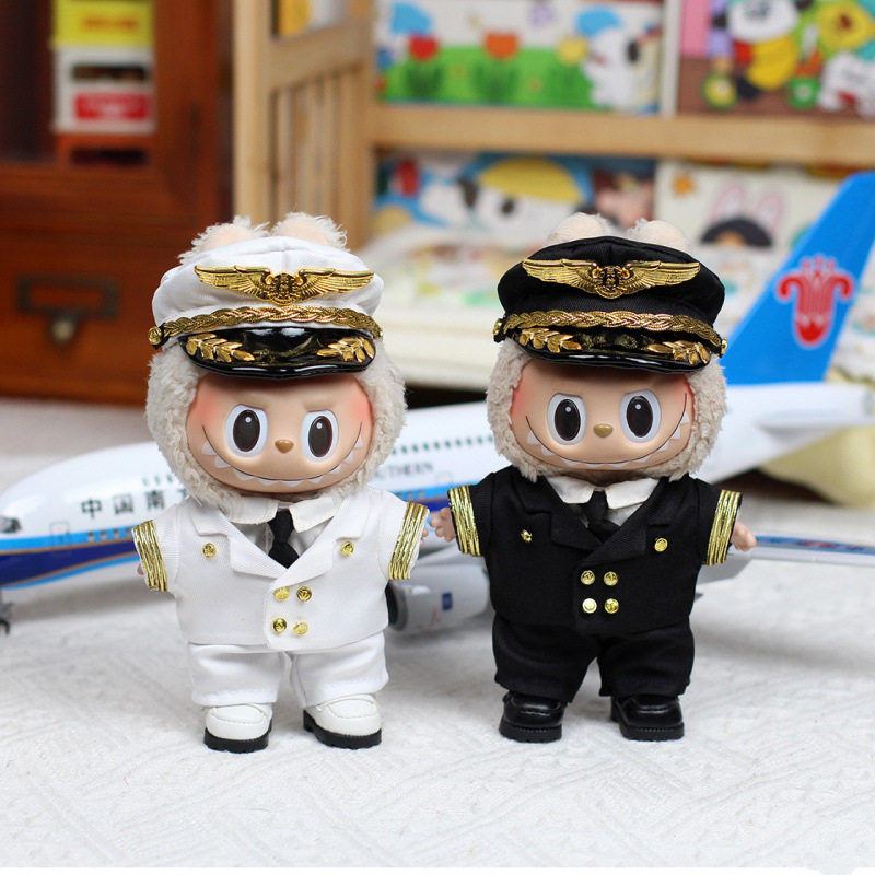 拉布布娃衣航空机长套装labubu搪胶公仔一三代衣服心动马卡龙着替,淘宝优惠券,粉丝福利购,淘宝优惠卷