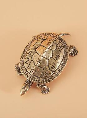 黄铜二十四节气龟桌面摆件乌龟古玩家居茶宠装饰小铜器工艺品