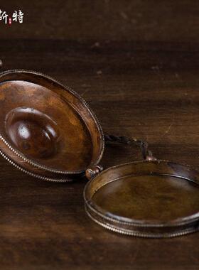 佛具用品居家供具紫铜手工雕花铃钹碰钟保护收藏套子 碰铃收纳盒