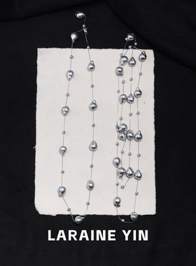 【买3免1】人造真多麻灰色巴洛克满天星珍珠项链女秋冬叠戴毛衣链