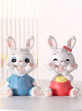 治愈系可爱兔子办公室桌面摆x件少女心房间布置卧室装饰品小摆设