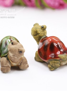 创意鱼缸造景装饰工艺品陶瓷小动物可爱卡通小鸭子青蛙儿童房摆件