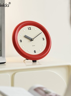 Mandelda奶油风时钟家居客厅玄关高级感座钟装饰品电视柜桌面摆件