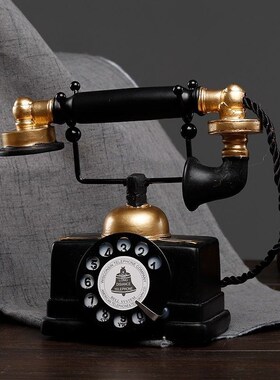 欧式电话机摆件客厅酒柜电视柜复古装饰品房间办公室桌面摆设怀旧