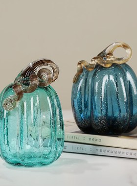 琉璃彩色南瓜艺术摆件现代客厅样板房书房博古架高档玄关装饰摆设