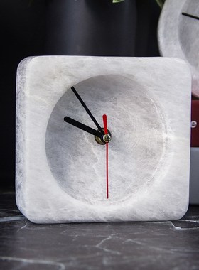 个性创意矿石钟表摆件立体装饰工艺钟表简约家居时钟