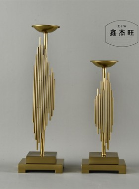 创意铁艺烛台摆件家居轻奢风摆设欧式客厅书房卧室酒柜装饰品烛台